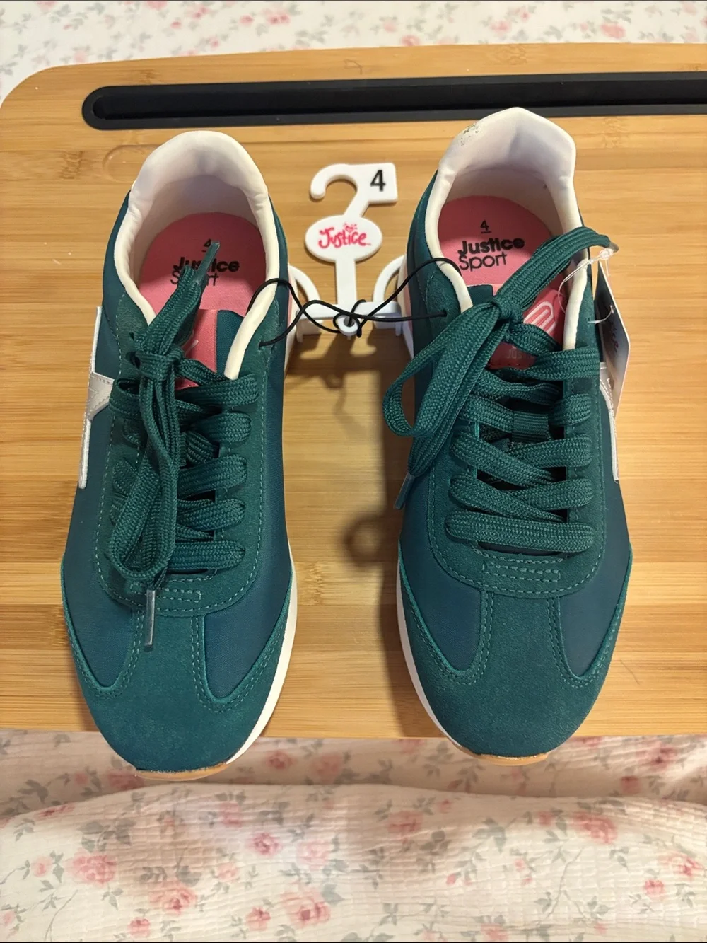 Justice Girls Teal Lace-Up Athletic Sneakers